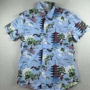 Firefly Lootwear Shirt Mens Medium Blue Pagoda Crane Limited Edition Button Up